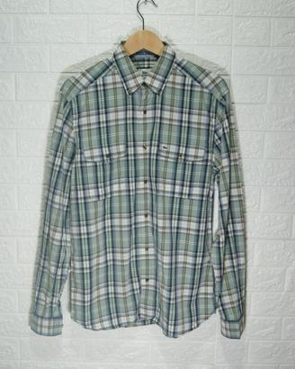 Camicia Lacoste a quadri in cotone verde M