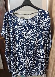 Blusa OVS MYA floreale blu e bianca - Viscosa 