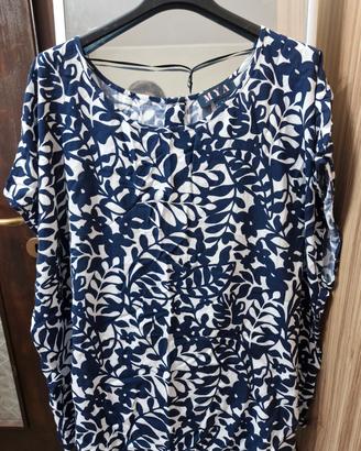Blusa OVS MYA floreale blu e bianca - Viscosa 
