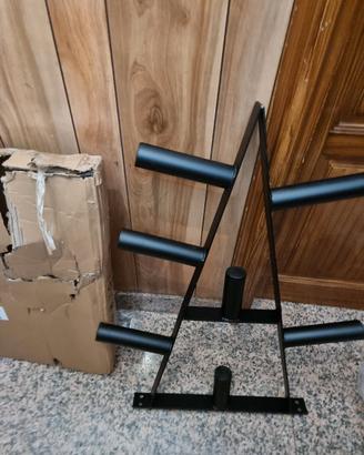 rack di stoccaggio per pesi con buco largo