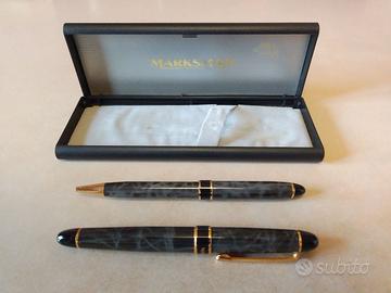Penna stilografica+penna a sfera vintage Marksman