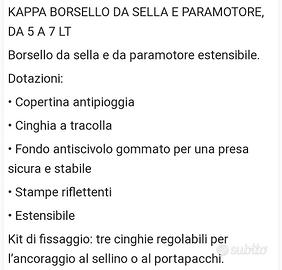 KAPPA BORSELLO DA SELLA E PARAMOTORE, DA 5 A 7 LT