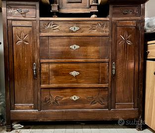 Credenza Liberty 900 restaurato in legno massello