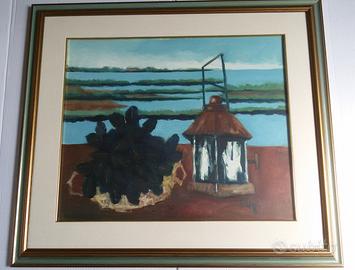 Quadro DI MAGGIO Delio Olio su Tela Barena Lantern