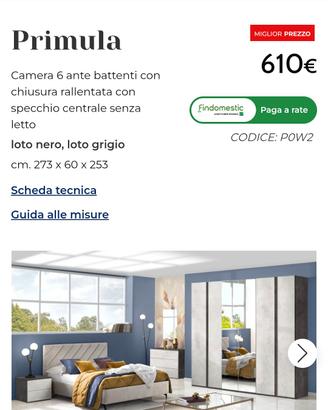 camera  da lettto senza letto Primula