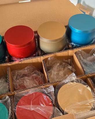 Stock Barattoli Metallo per Candele e Bomboniere (