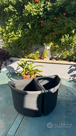 Vaso resina angolare antracite