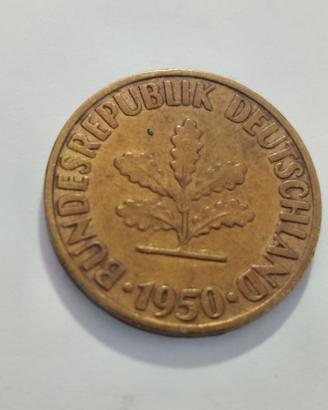 moneta 1950 germania  10 pfennig