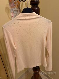 Maglia lupetto rosa con brillantini