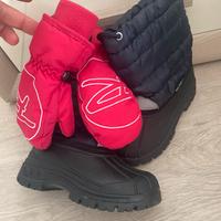 Scarponcini da neve e muffole da montagna bambini