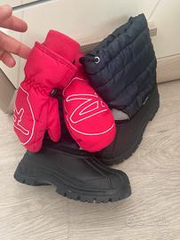 Scarponcini da neve e muffole da montagna bambini