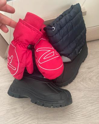 Scarponcini da neve e muffole da montagna bambini