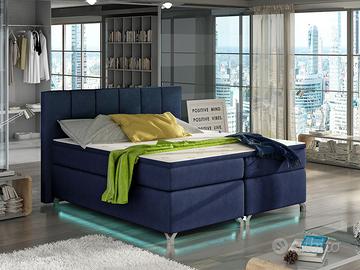 LETTO BOXSPRING 180 X 200 CM MALINDI CON LUCI LED!