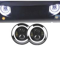 FARI PER JEEP WRANGLER 96-18 ANGEL EYES LED NERO