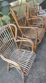 6 Sedie in vimini vintage 