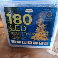 180 luci led natale bianco caldo, cavo 9 metri