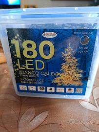 180 luci led natale bianco caldo, cavo 9 metri