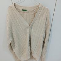 Cardigan uomo Benetton con bottoni beige taglia XL