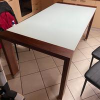 Tavolo vetro e legno