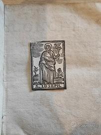 Antico santino, incisione xilografia del 1717