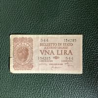 Moneta carta UNA LIRA 1935