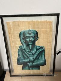 Quadro con papiro egiziano autentico