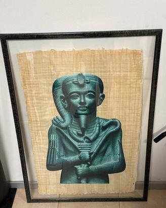 Quadro con papiro egiziano autentico