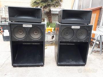 casse amplificate Lombardi caricate a tromba 
