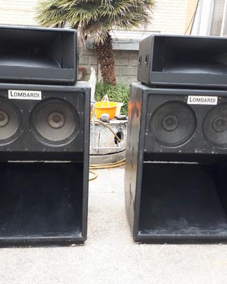 casse amplificate Lombardi caricate a tromba 
