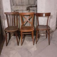 Tre sedie vintage legno vecchia Milano