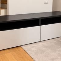 Mobile tv ikea besta 120 bianco lucido e nero