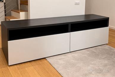 Mobile tv ikea besta 120 bianco lucido e nero