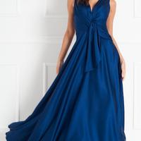 Abito elegante in raso Rinascimento M blu Nuovo