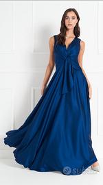 Abito elegante in raso Rinascimento M blu Nuovo