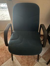 Sedia da ufficio imbottita in tessuto