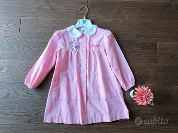 Grembiule scuola materna rosa e bianco tg.3Y SIGGI
