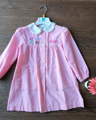 Grembiule scuola materna rosa e bianco tg.3Y SIGGI