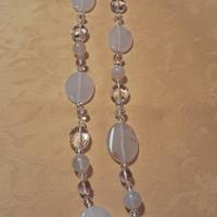 Collana di cristalli di rocca e agata bianca