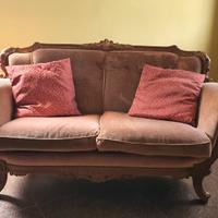 COPPIA DIVANI in Stile, Legno e Velluto