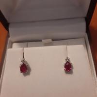 Orecchini oro 18kt con diamanti e rubini 