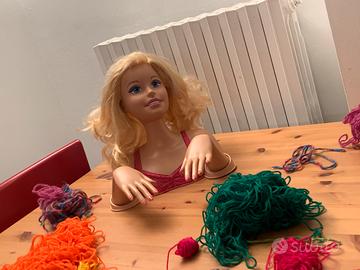 gioco testa barbie con accessori giocattolo per bambina da pettinare 