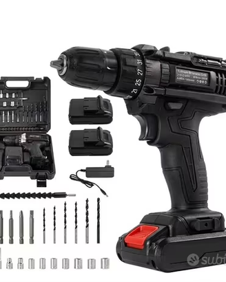 Avvitatore trapano potente 2 batterie ricaricabile