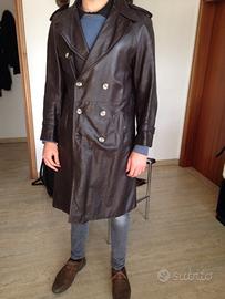 Giaccone mod impermeabile in pelle vintage anni'70