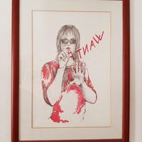 3 QUADRI CON CORNICI IN LEGNO CILIEGIO E NOCE