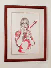 3 QUADRI CON CORNICI IN LEGNO CILIEGIO E NOCE