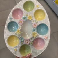 Piatto ovale con portauova