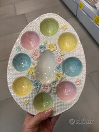 Piatto ovale con portauova