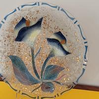 GRANDE Piatto MURANO Mosaico oro zecch. diam.cm.45