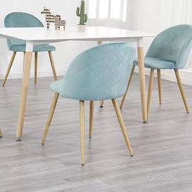 Set di 4 sedie in velluto nuovo