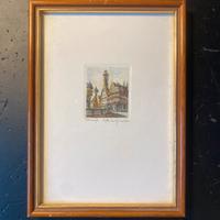 Ernst Geissendörfer stampa acquaforte firmata